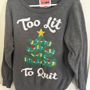 Tipsy Elves Gray Festive Tree Sweater